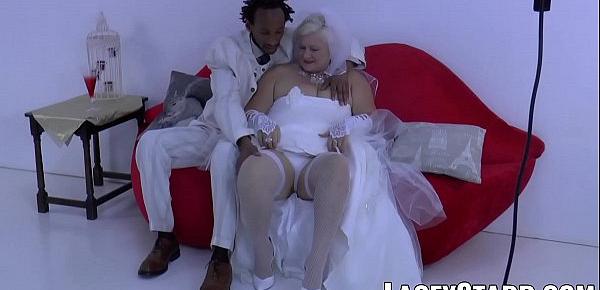  LACEYSTARR - Granny bride fed with cum after BBC pounding